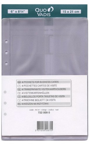 Quo Vadis Nachfüllpack für Organizer, Visitenkarten, Timer 21, 15 x 21 cm