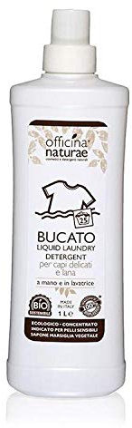 Officina Naturae | Detersivo Ecologico Liquido Concentrato per Bucato, in Lavatrice o a Mano, Flacone in Bioplastica 1L