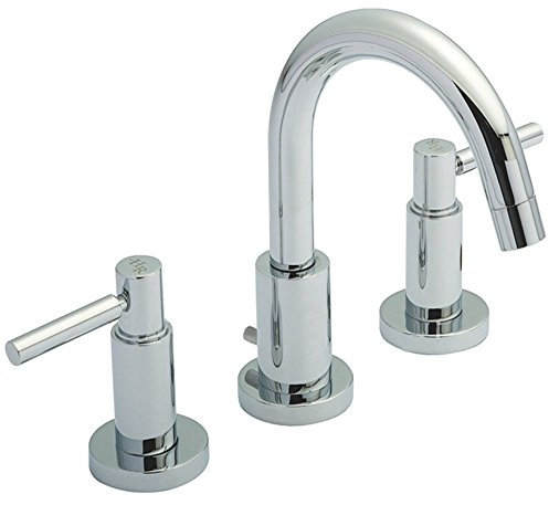 Hudson Reed Tec Lever Swivel Spout 3 Hole Basin Mixer Tap & Pop Up Waste
