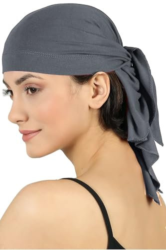 Deresina Headwear Unisex Extra grobes Bambus Bandana, Multifunktionale Kopfbedeckung, Bambus Chemo Kopftuch, weich dreieckiges Bandanas(Charcoal)