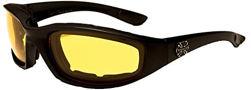 chopper Lunettes Moto Motard de Soleil Biker Croix Conduite Nuit Malte Homme Femme Verres Jaune
