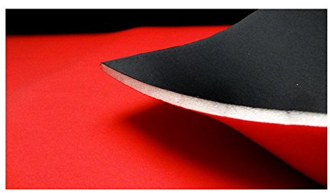 Fabrics-City Schwarz/Rot neopren-imitat Stoff 10mm Stretch Schaumstoff Gummi neopren-like zum Nähen & Kleben, neoprenstoff, Gummistoff für Sport, Mode DIY Projekte, 3205