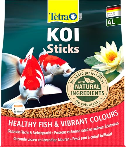 Tetra Pond Koi Sticks - Koi-Futter für farbenprächtige Fische und eine verbesserte Wasserqualität, 4 L Beutel