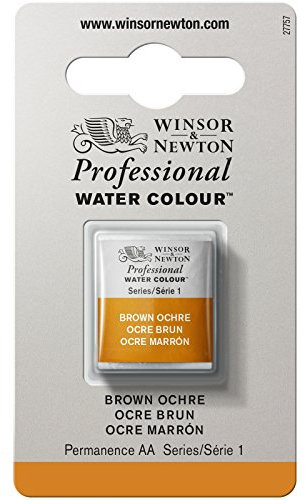 Winsor & Newton Aquarelle Professionnel - Peinture Aquarelle, Haute Luminosité, Résistante à la Lumière, Qualité Archive, Demi Godet, Couleur Ocre Brun