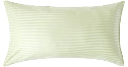 HOMESCAPES Sage Green Pure Egyptian Cotton King Size Pillowcase 330 TC 500 Thread Count Percale Equivalent Satin Stripe Housewife Pillow Case