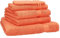 Betz Premium Frottier Handtuch-Set 5-teilig - 1x Liegetücher - 2X Handtücher - 1x Gästetücher - 1x Waschhandschuh - orange
