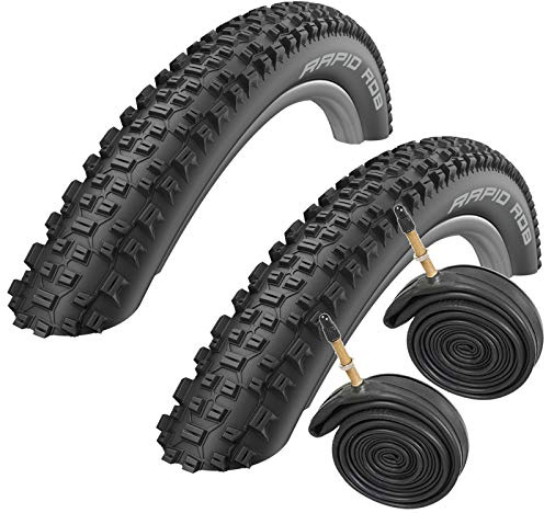 Schwalbe Rapid Rob 26 x 2.25 Mountain Bike Tyres with Presta Tubes (Pair)