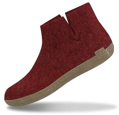 GLERUPS Stiefelpantoffeln Damen und Herren mit Ledersohle | Bequeme Slipper-Stiefel für Damen und Herren | Kuschelige Herren und Damen Stiefelpantoffeln