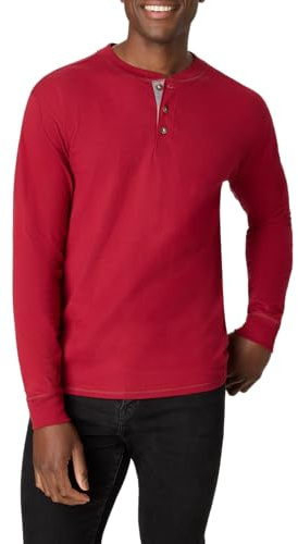 Hanes Men's Beefy Long Sleeve Three-Button Henley