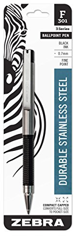 Zebra F-301 Compact Kugelschreiber Schwarz 0,7 mm 27411 6er Pack