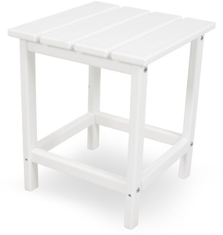 POLYWOOD Long Island, 45,7 cm Beistelltisch, Eisen, Weiss/opulenter Garten, 18