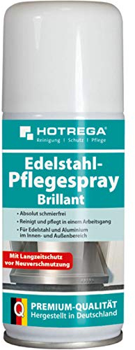 HOTREGA Edelstahl Pflegespray Brillant | Edelstahlreiniger | Edelstahlpflege | Edelstahl Pflege Reiniger (150ml)