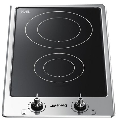 SMEG PGF32I-1 Incasso A induzione Nero, Acciaio Inossidabile Piano Cottura, 3000 W, Glass