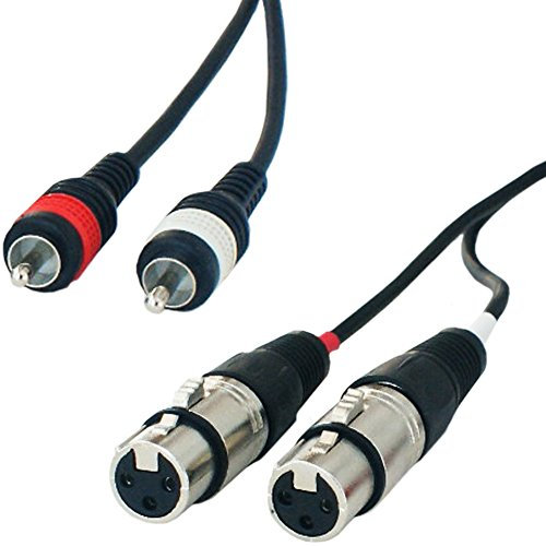 PRO - 1.5m Twin XLR Female to 2x RCA/PHONO Male Cable - Double/Dual Audio Plug Lead - CableFinder