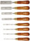 Narex (Made in Czech Republic) Premium 8 pc set 6 (1/4), 8 (5/16), 10 (3/8) 12 (1/2), 16 (5/8) 20 (11/16) , 26 (1 1/16), 32 (1 1/4) mm Chisels w/ Hornbeam Handles by Narex
