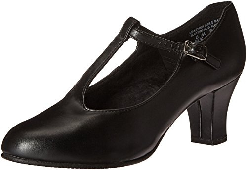 Capezio Womens Jr. Footlight T-strap Dance Shoe, Black, 10 US