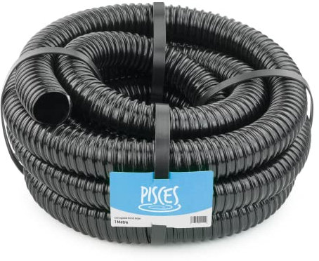 Pisces 50mm (2 inch) Black Pond Corrugated Flexible Hose Pipe - by The metre
