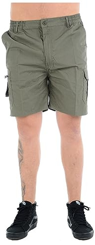 MyShoeStore Men's Cargo Combat Shorts 6 Pocket Cotton Blend Casual Summer Beach Work Shorts Olive XL