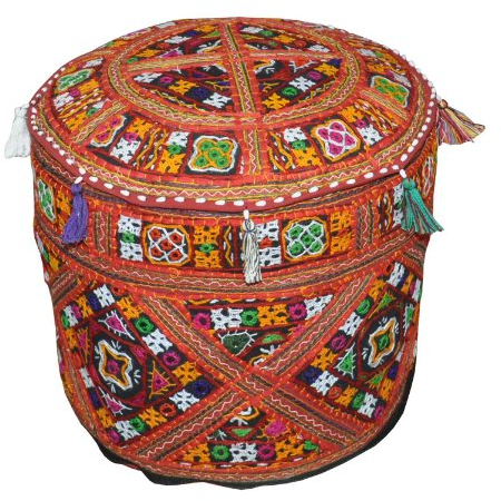 Rajasthali Traditionelle indische Startseite Dekorative osmanischen Handgemacht und Patchwork Hocker Bodenkissen, 46 x 33 cm