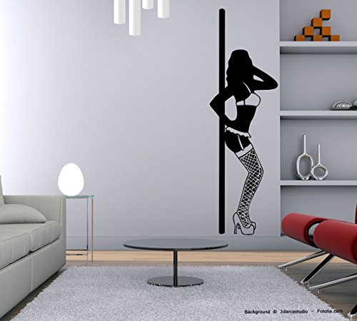 Wandtattoo Stripperin Poledance Striptease Sexy Dance Strip Lady Tänzerin Kupfer Gr1