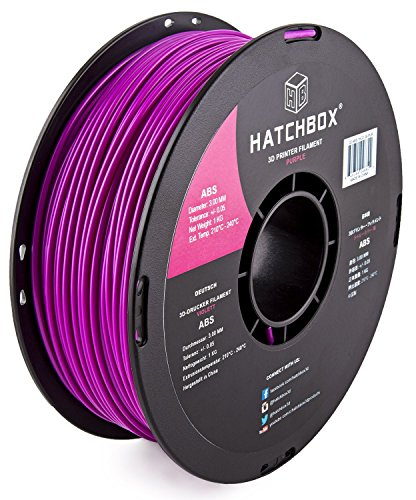 HATCHBOX 3,00 mm lila ABS-Filament für 3D-Drucker - 1 kg-Spule Maßgenauigkeit +/- 0,05 mm