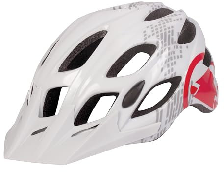 Endura Hummvee Cycling Helmet | Lightweight | Adjustable with Visor Helmet, White, M-L