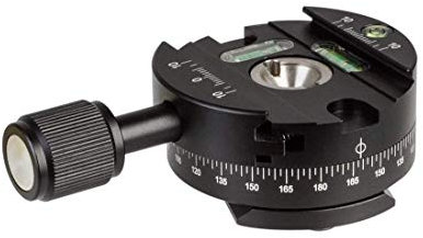 QR-60 360° Panorama Schnellkupplung 425338 3/8 Innengewinde 60 mm Durchmesser ARCA-Swiss Kompatibel mit eingebauten Wasserwaagen und Skala