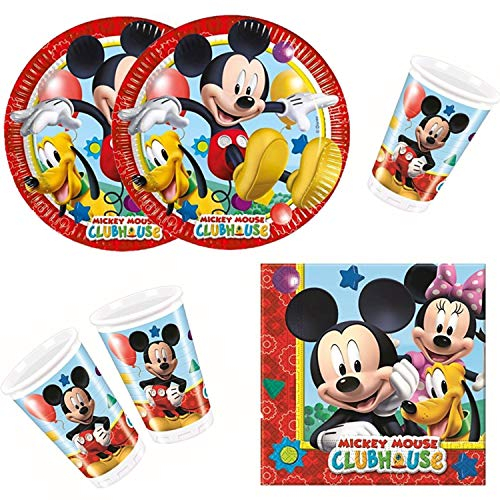 Procos 10108580 Kinderpartyset Disney Mickey Mouse Playful Mickey, 36 teilig (8+8+20)