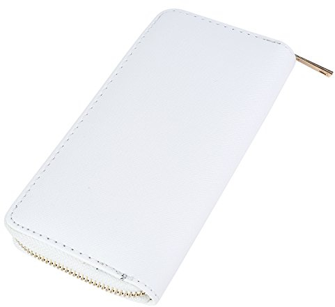 DonDon Porte-Monnaie pour Femme avec Porte-Monnaie Mono Couleur Blanc