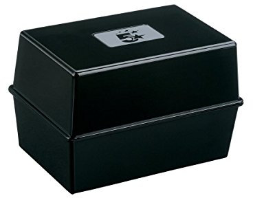 5 Star Office Card Index Box Capacity 250 Cards 6x4in 152x102mm Black