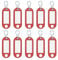 Wedo 262103402 Porte-clés plastique (avec crochets en S, interchangeables Étiquettes) Lot de 10, Rouge