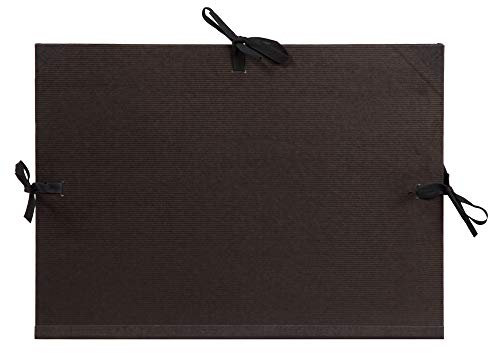 Clairefontaine 37115C Kraft Zeichenmappe (mit Bändern, Innenklappen, Rücken 30 mm, DIN A4+ innen: 24 x 32 cm, außen: 26 x 33 cm, ideal zur Aufbewahrung Ihrer Werke) schwarz