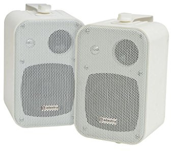 Adastra B30V-W Powerful 3 Way Speaker with Mounting Brackets - White (Pack of 2)