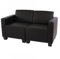 Modular 2-Sitzer Sofa Couch Lyon, Kunstleder - schwarz
