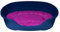 adena Hundekorb 92 x 61 cm blau + Kissen Tupfen pink