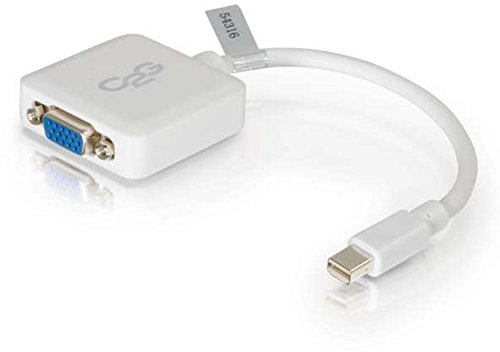 C2G Mini Display Port Adapter, Display Port to VGA, Male to Female, White, 8 inches, Cables to Go 54316 - TAA Compliant