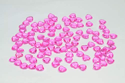 1000 Deko-Steine Herzen 1,2 cm (Fuchsia Orchidee 183D) // Dekosteine Streudeko Tischdeko Kunststoffherzen Steine PVC Acryl