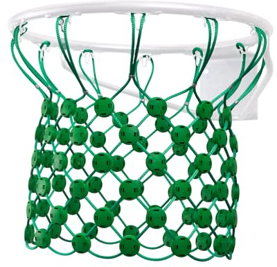 Sport-Thieme Basketballnetz aus Herkulesseil | Für Outdoor Basketballkorb | Schnitt- und reißfest | 12-Punkt-Aufhängung | Grün | 5 mm Stärke