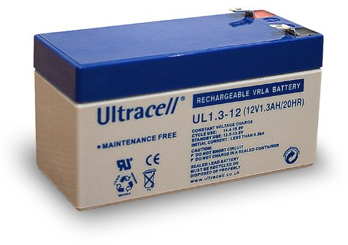 Wentronic Batterie au plomb Ultracell 12 V 1,3 Ah Faston 187-4,8 mm (Import Allemagne)