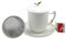 TeaLogic Kräuterteetasse Tea Time weißes Porzellan (mit Untertasse und Deckel inkl. Sieb)