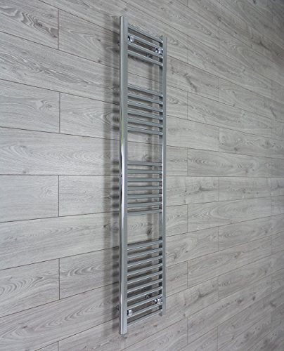 350mm wide x 1600mm high Small Narrow Heated Towel Rail Straight Flat Chrome Bathroom Warmer Radiator Rack