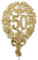 Kunze A014041501 Jubiläumszahl 50 mit Haltedraht, 10 Stück, Gold, 8 x 12 cm