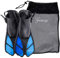 Seavenger Torpedo Schwimmflossen | Reisegröße | Schnorchelflossen mit Netztasche für Damen, Herren und Kinder (Blau, Größe S/M)