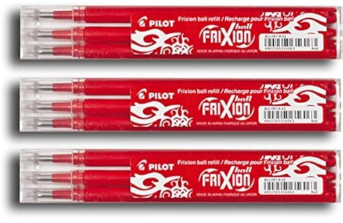 Pilot Frixion Tintenroller-Ersatzminen radierbar (9er Set, rot)
