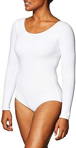 Capezio Damen Langarm-Trikot Gymnastikanzug, Weiss/opulenter Garten, M