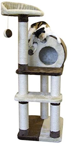 Kerbl Kratzbaum Planet X (Farbe braun/beige, Höhe 127 cm, Grundplatte 40 x 50 cm, mit Sisal) 84461