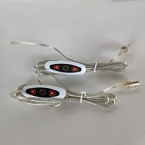 99 Lighting 2pcs 6.56ft Transparent DC Extension Cable 5.5mm x 2.1mm Female Power Cord for Indoor led neon Signs Power Wires,neon Signs accessories12v DC Power Supply Plug(Female Cables with dimmer)