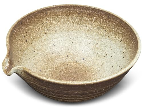 ELITEA Matcha Green Tea Bowl Chawan with Spout Pottery Clay Large