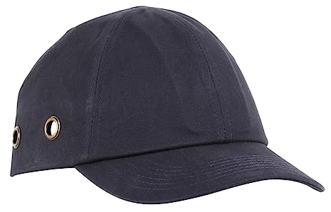 Blackrock Navy Bump Cap, Safety Caps Mens Womens Unisex, Hard Hat, For Construction, Builder, One Size Adjustable Strap, HDPE Protection With Soft Inner Padding, Baseball Style, EN812:2012