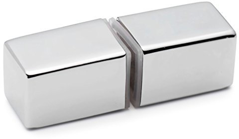 ShowerPart Square Shaped Shower Door Handle/Knob L066, Glass Thickness 4mm-6mm, Shower Handle Screw Diameter 4.5mm, Screw Length 15mm, Chrome Plated Zinc, Shower Door Replacement Parts, 1x